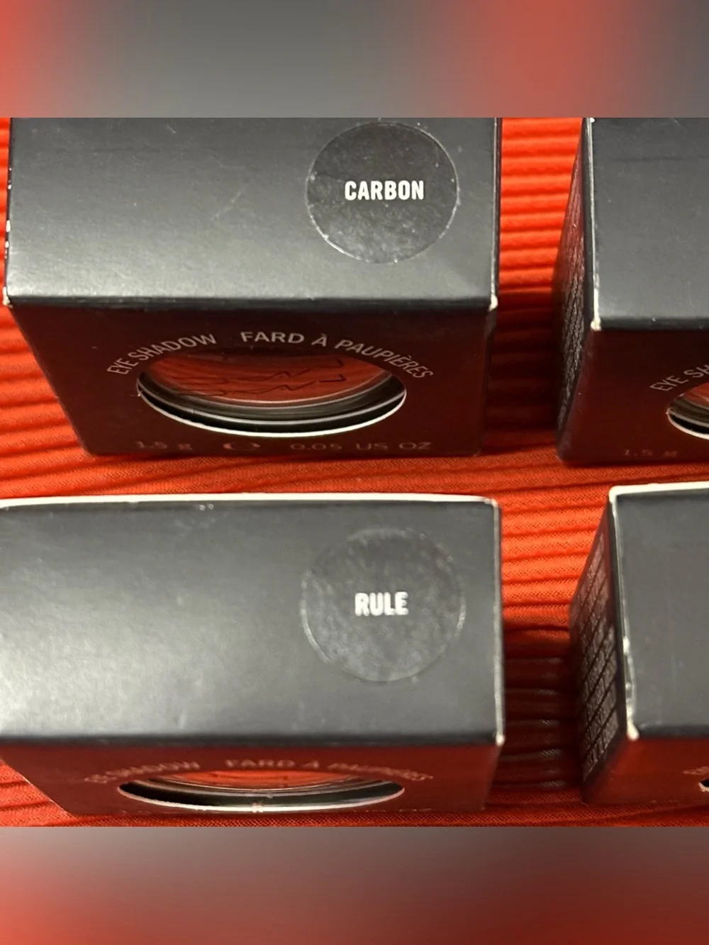 NWT- NIB MAC Cosmetics Single Eyeshadows - Carbon, Grain, Rule, Texture